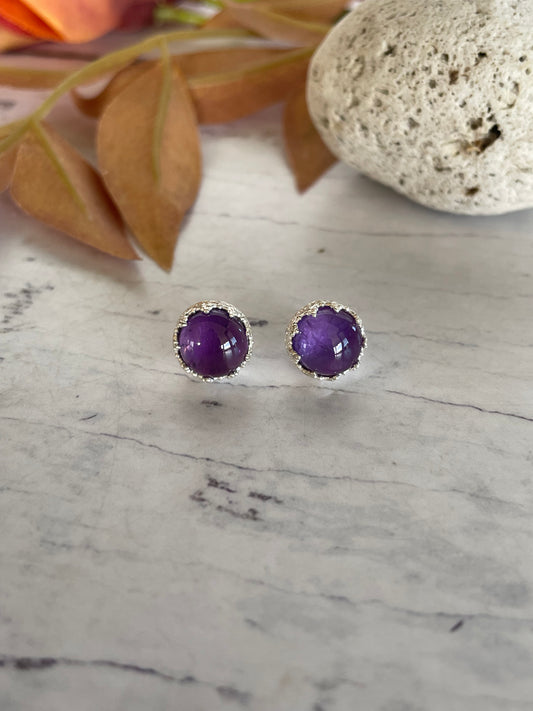 Amethyst Silver Studs ~ Astral Journey