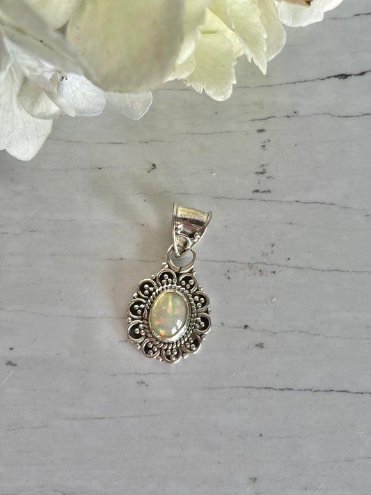 Ethiopian Opal Silver Pendant
