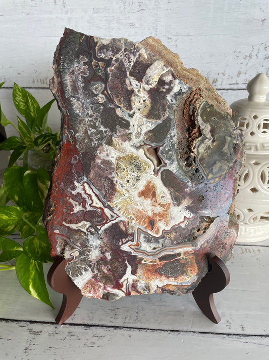 Mexican Crazy Lace Agate Slab with stand