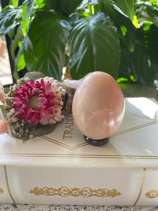 Pink Opal Egg includes Hematite Holder
