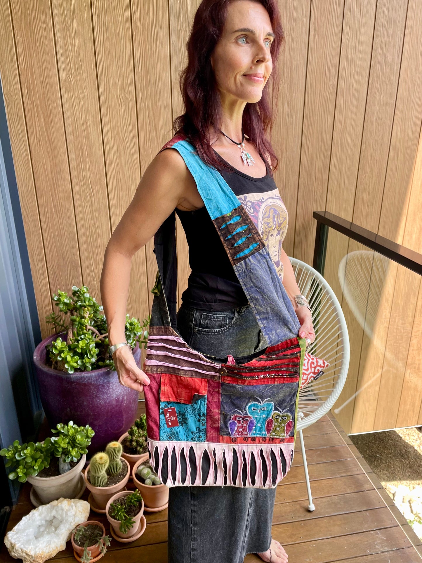 Nepalese Slouch Bag ~ Wise Owl