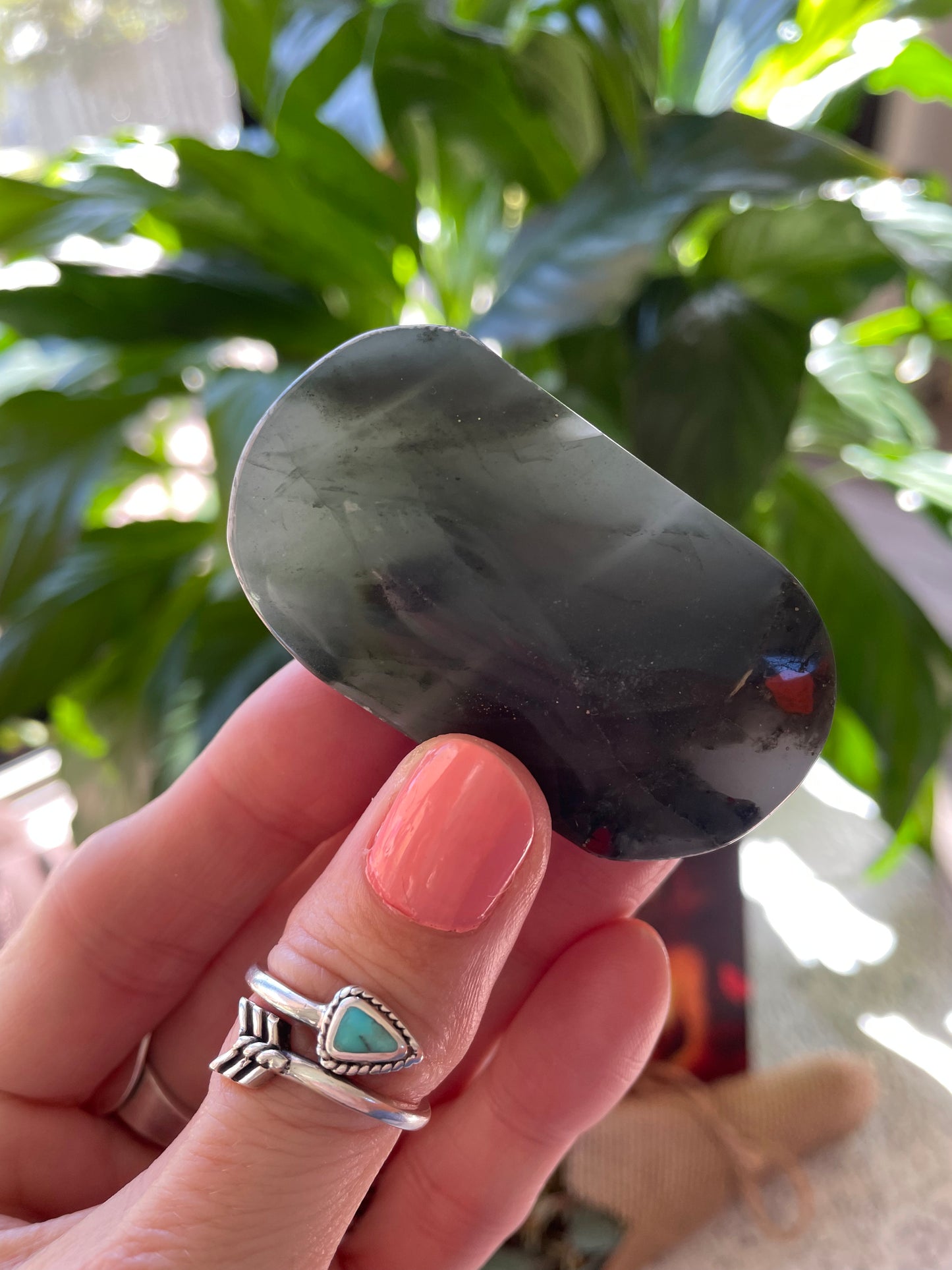 African Bloodstone Pillow Palm Stone
