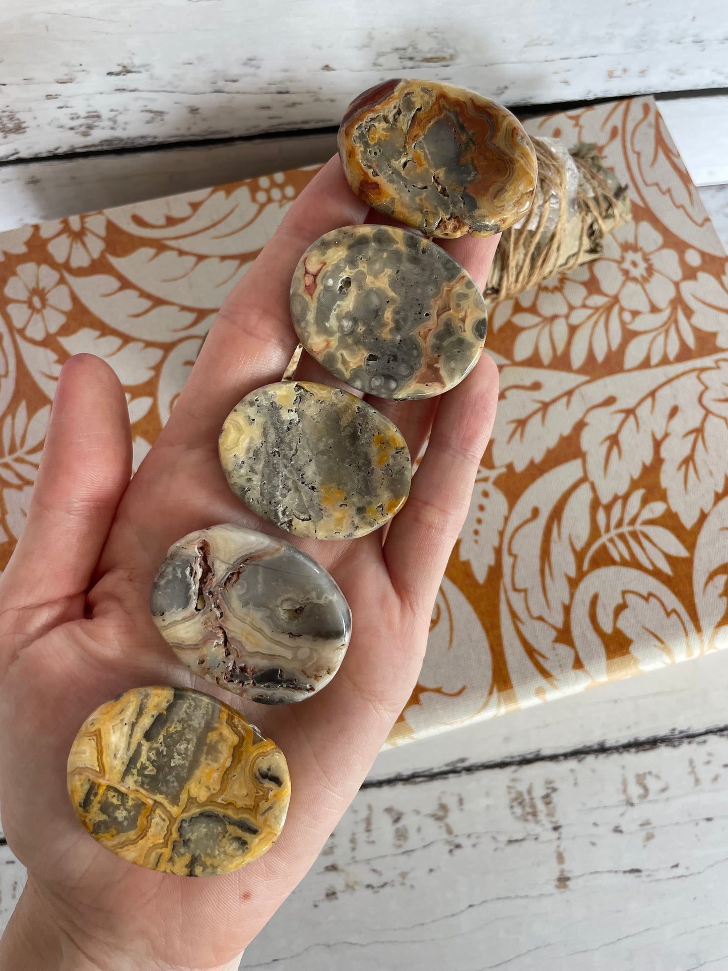 INTUITIVELY CHOSEN ~ Crazy Lace Agate Thumb/Worry Stone