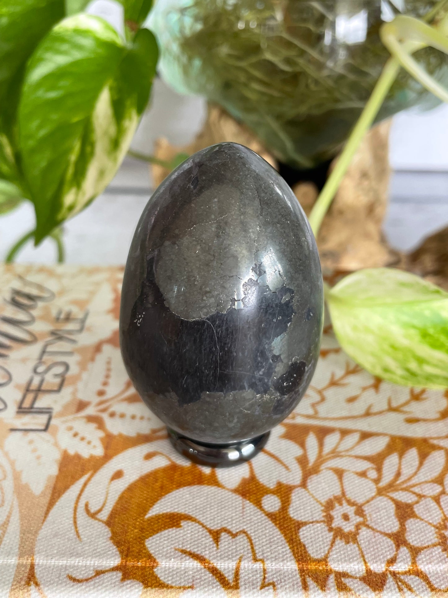 Pyrite Egg Includes Hematite Ring
