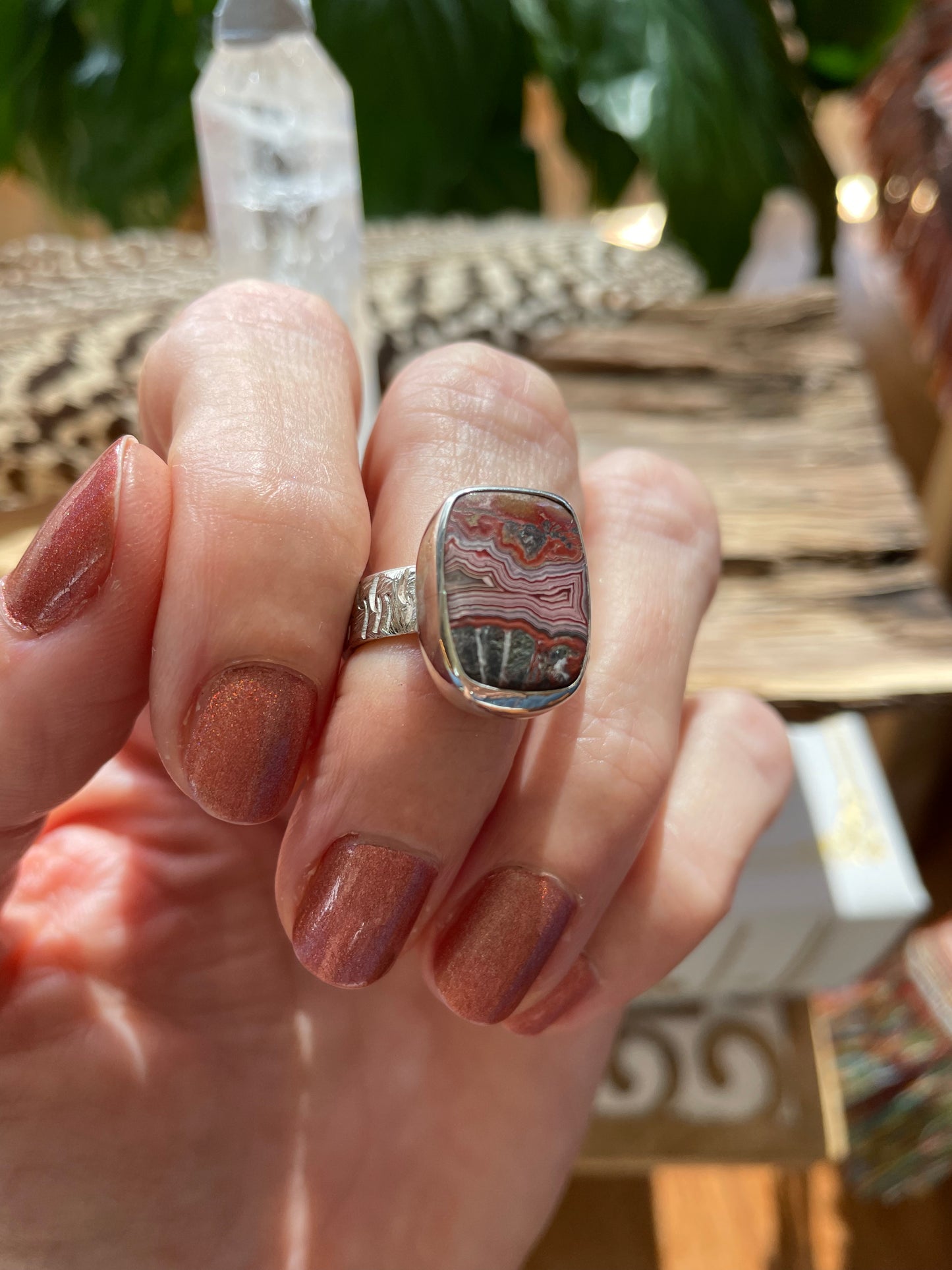 SweetGrass Studio ~ Crazy Lace Agate Ring