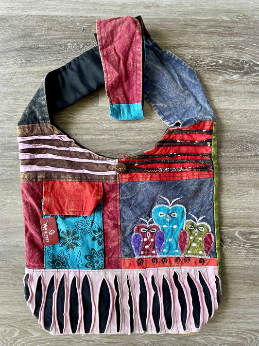 Nepalese Slouch Bag ~ Wise Owl