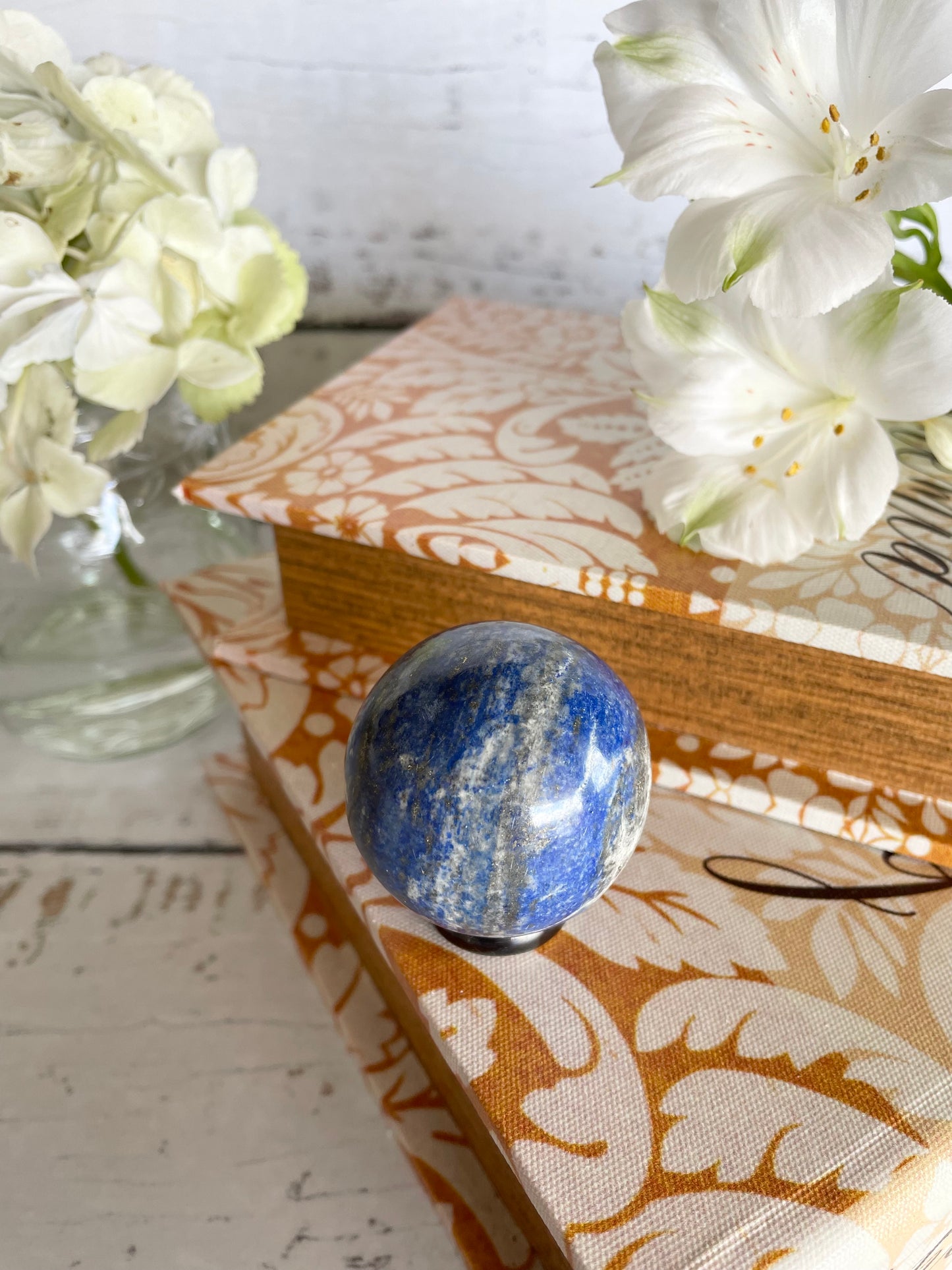 Lapis Lazuli Sphere includes wooden holder