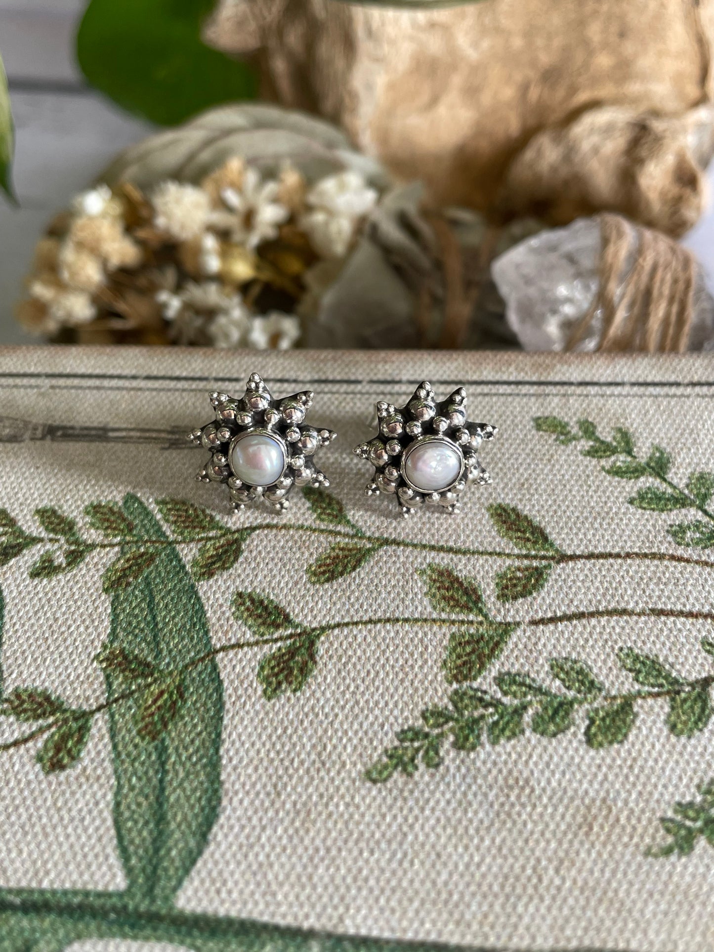 Pearl Silver Studs ~ Serenity