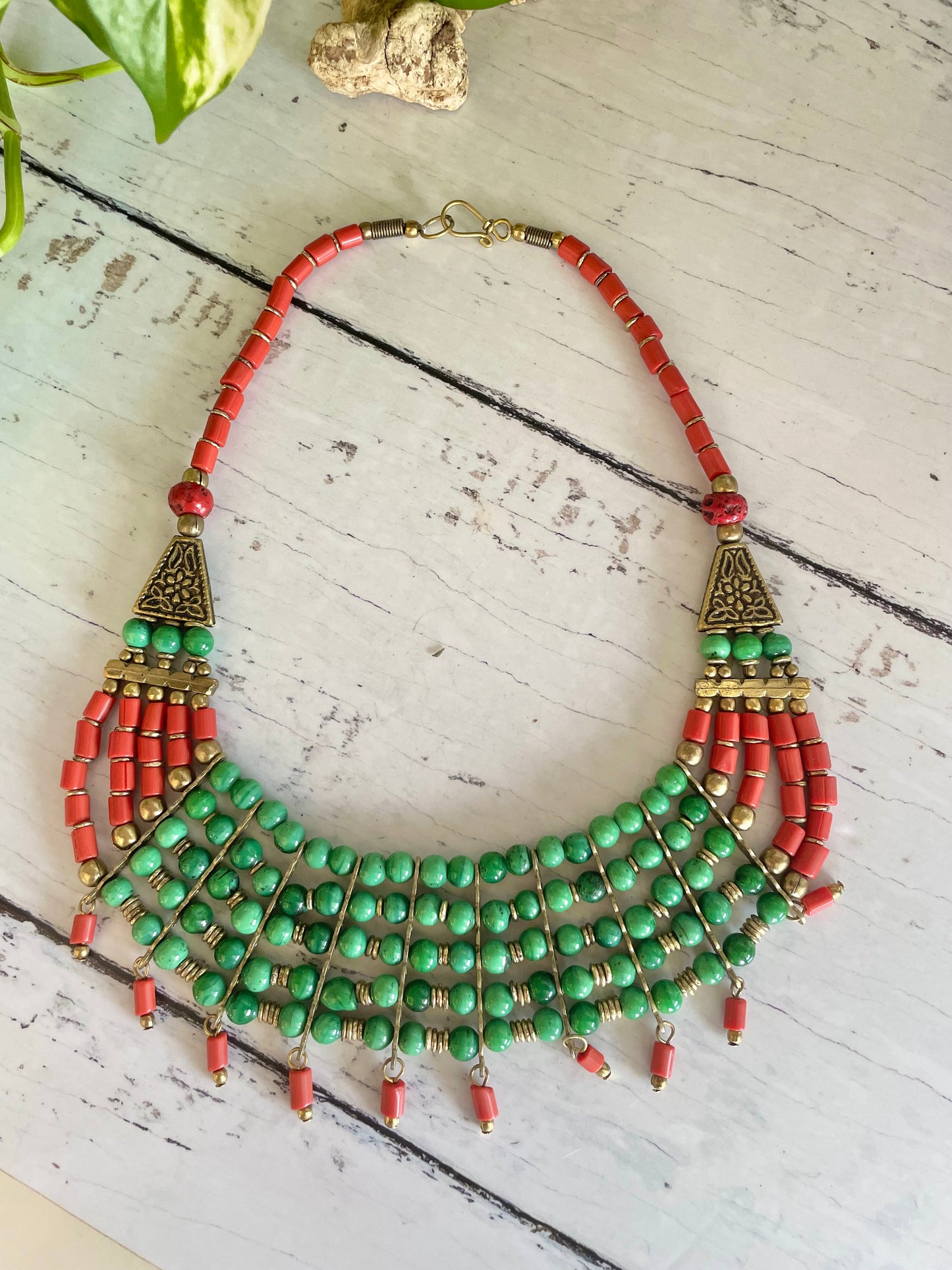 Tibetan Semi-precious stone  Necklace (Green)
