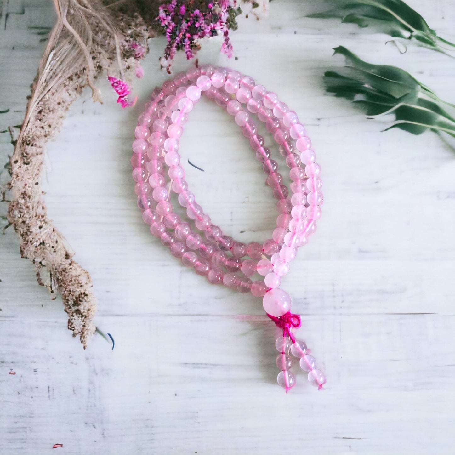 Rose Quartz Mala/Prayer Beads DIVINE LOVE