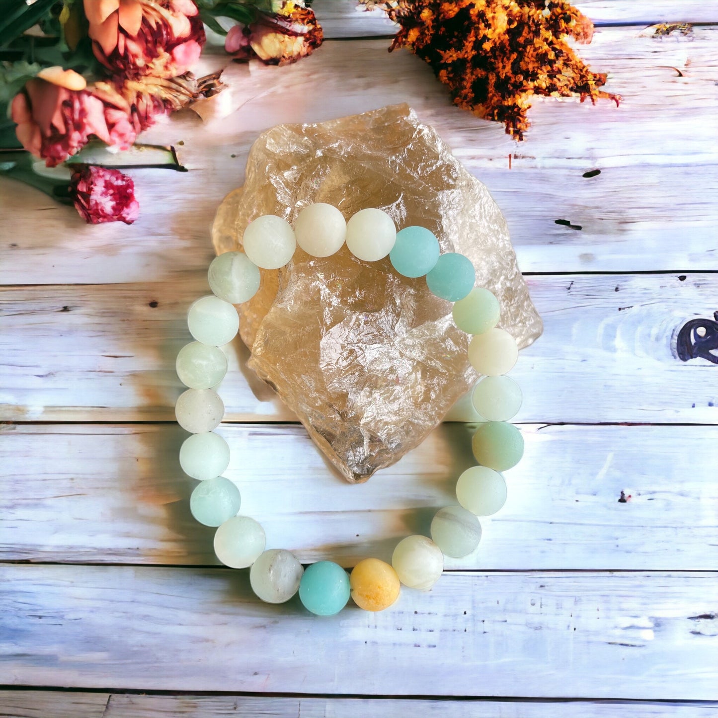 Frosted Mixed Amazonite Healing Bracelet ~ CALMING