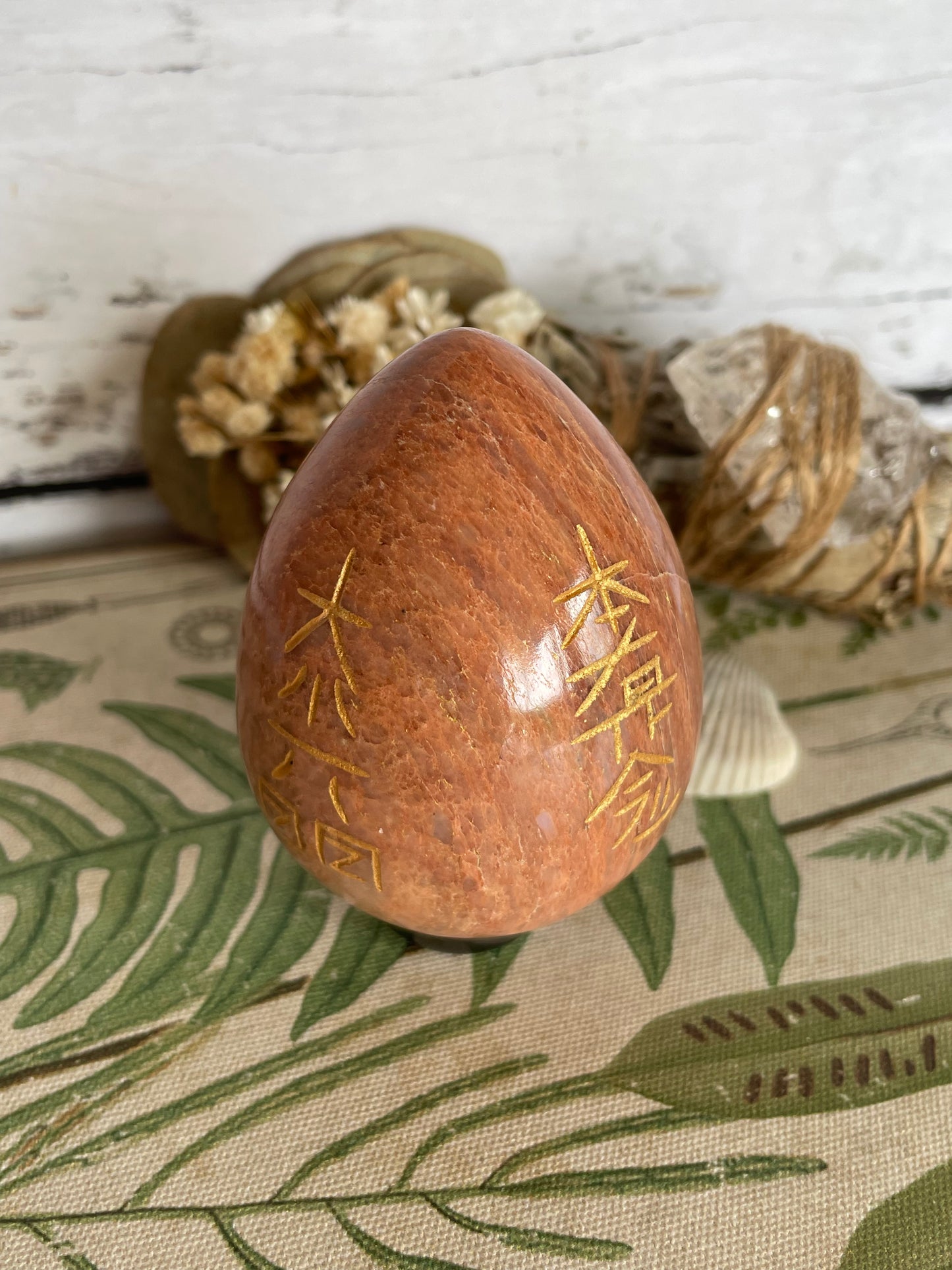Jasper Reiki Egg includes hematite ring