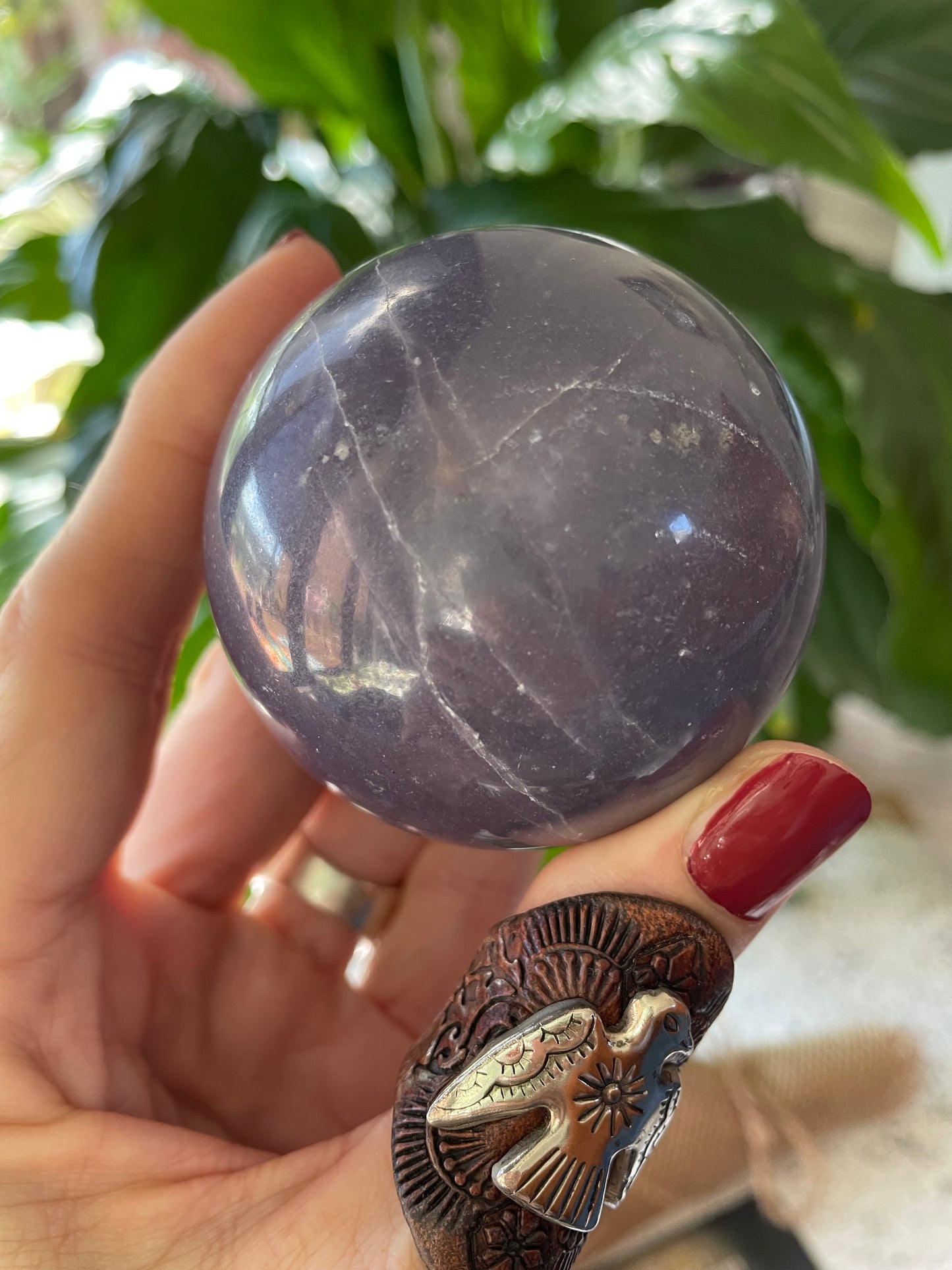Trolleite/ Lazulite Sphere Includes Wooden Holder