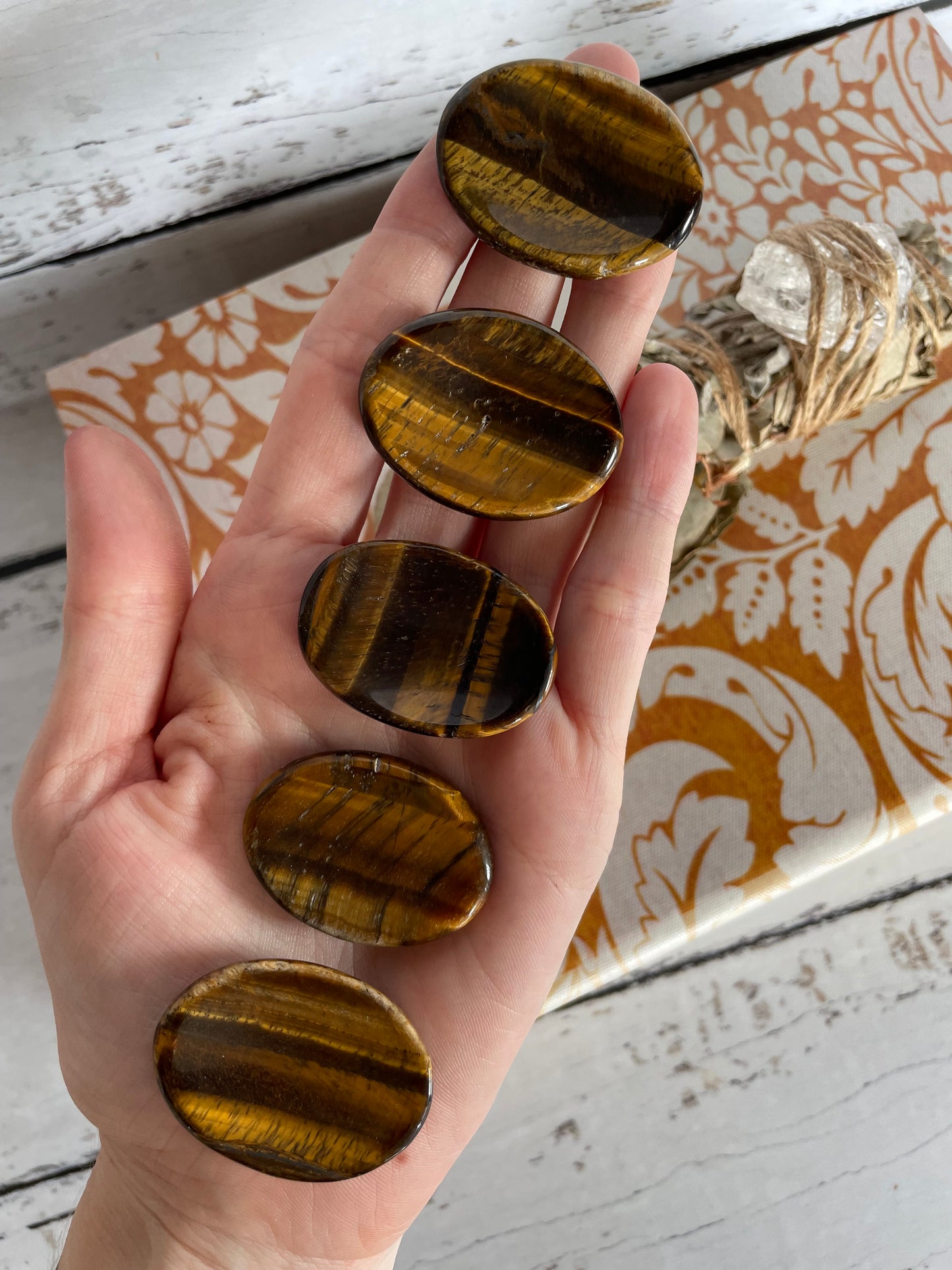 INTUITIVELY CHOSEN ~ Tigers Eye Thumb/Worry Stone