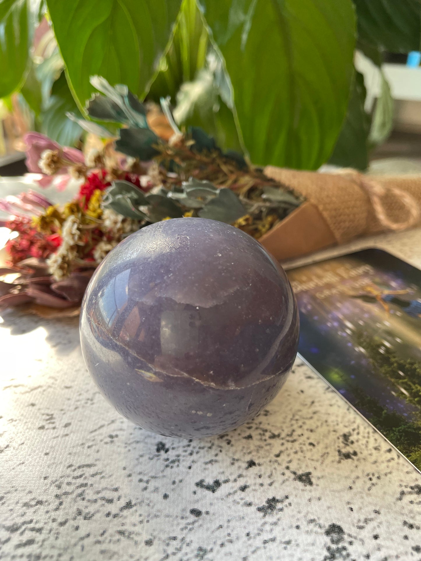 Trolleite/ Lazulite Sphere Includes Wooden Holder