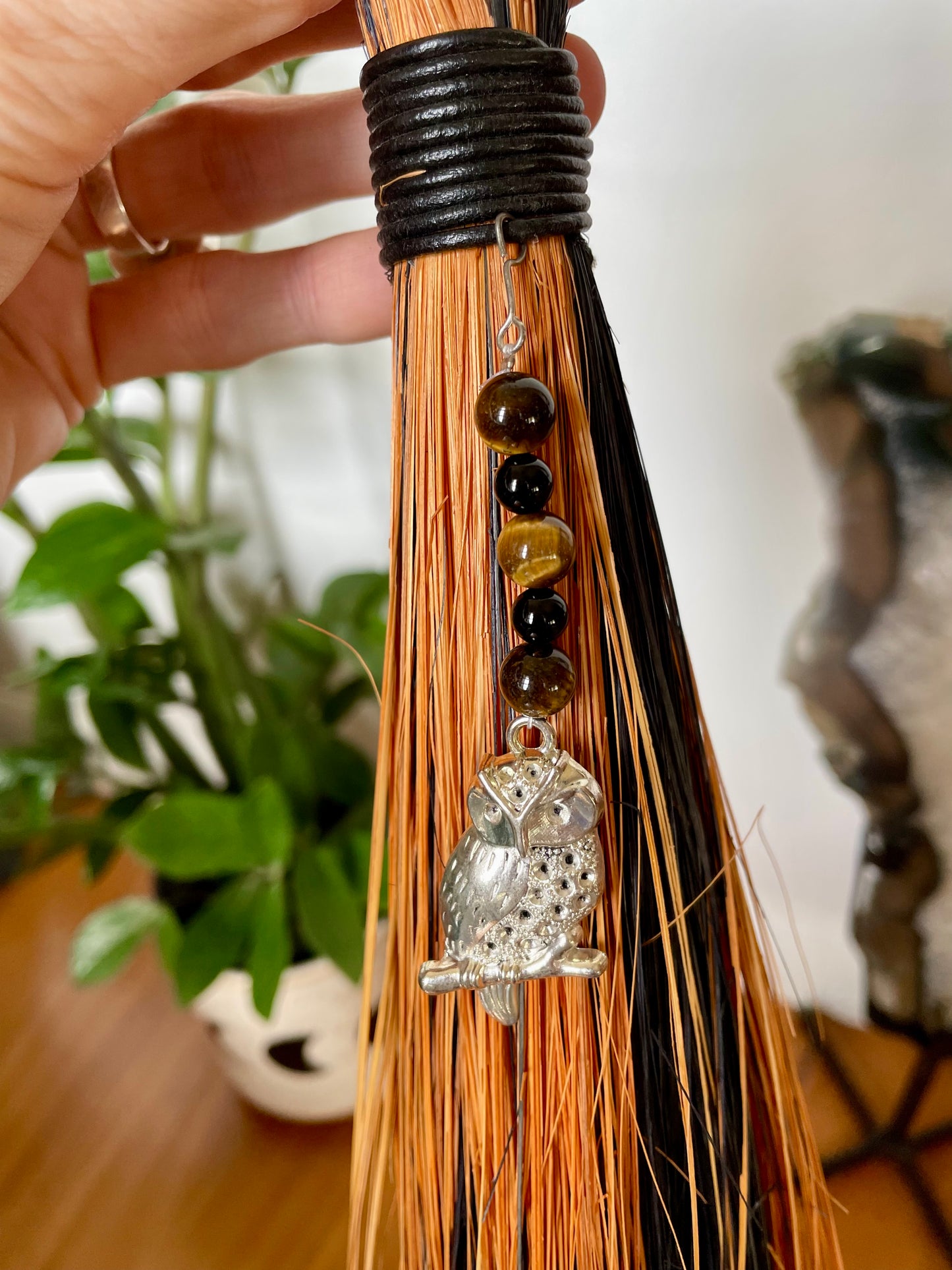Witches Broom/Besom ~ Tigers Eye Owl