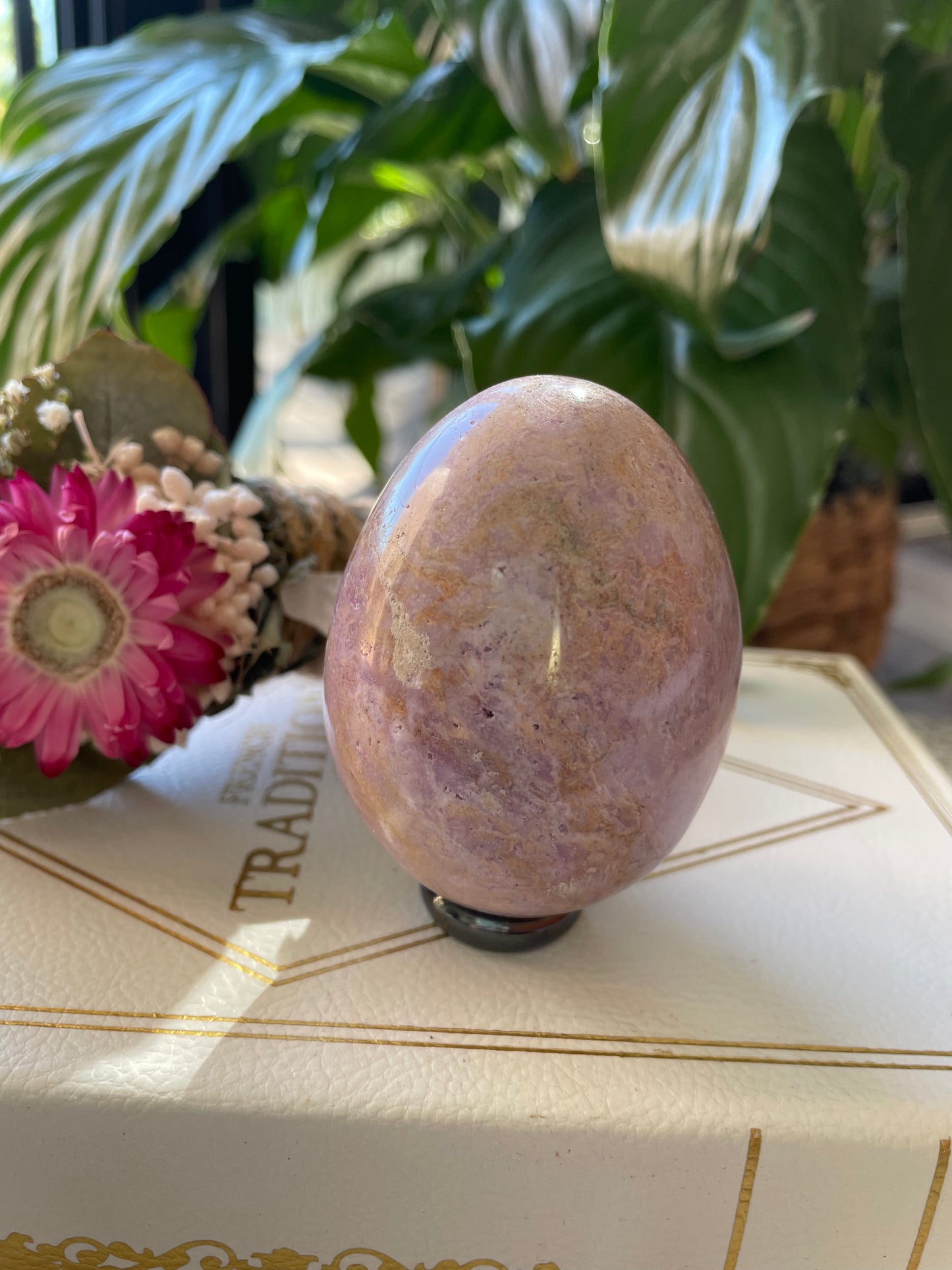 Phosphosiderite/Hope Stone Egg Includes Hematite Ring