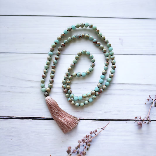 Shoushan Jasper ~ Mala/Prayer Beads