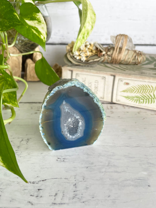 Agate Druzy Geode ~ Blue