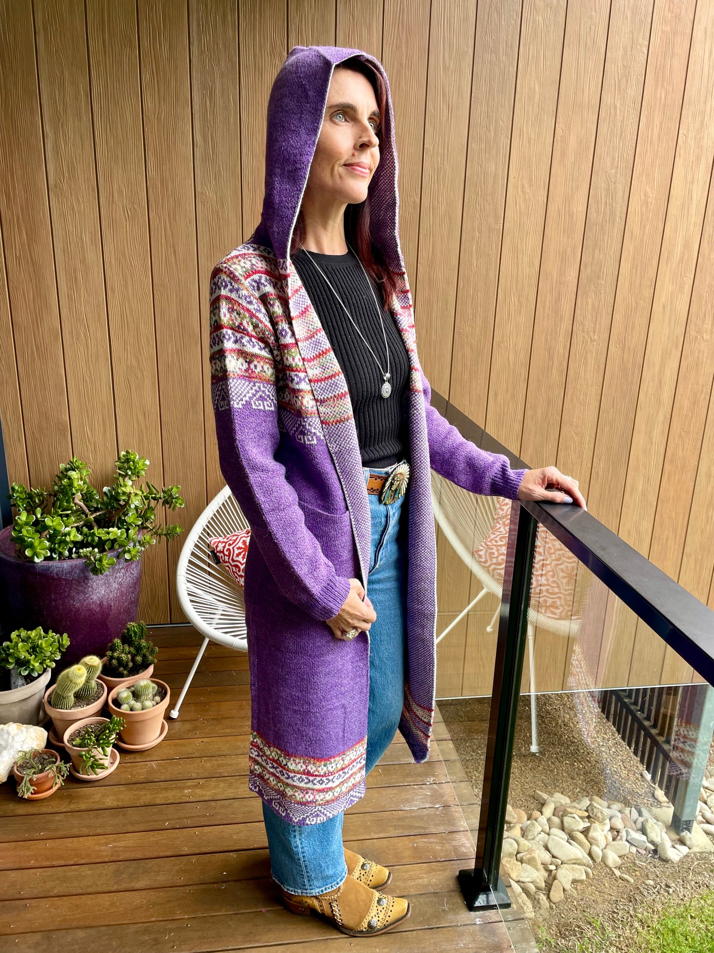 Cardigan ~ Cheyenne Purple Hood