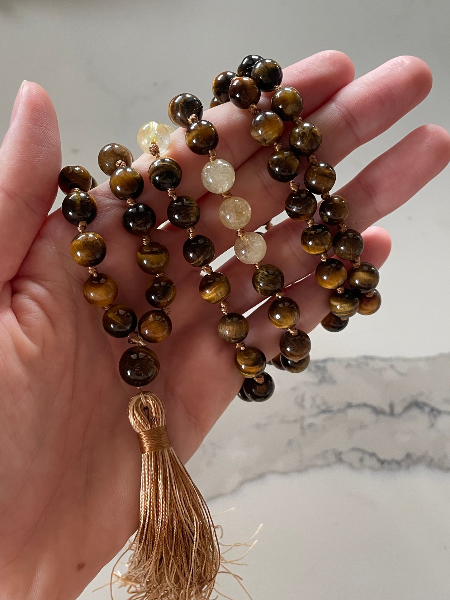 Tigers Eye & Citrine ~ Mala/Prayer Beads