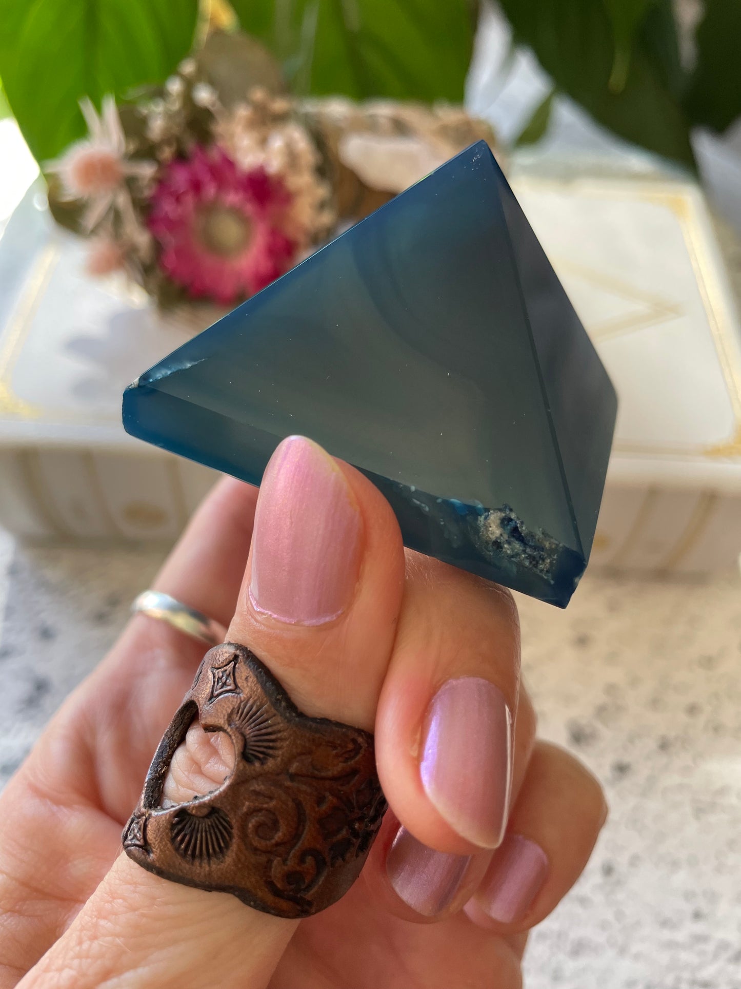Blue Agate Pyramid