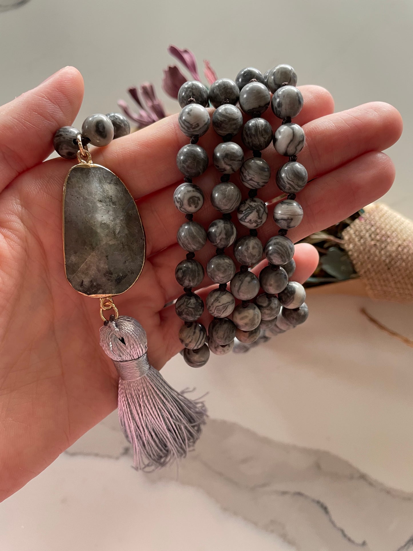 Map Jasper & Labradorite ~ Mala/Prayer Beads