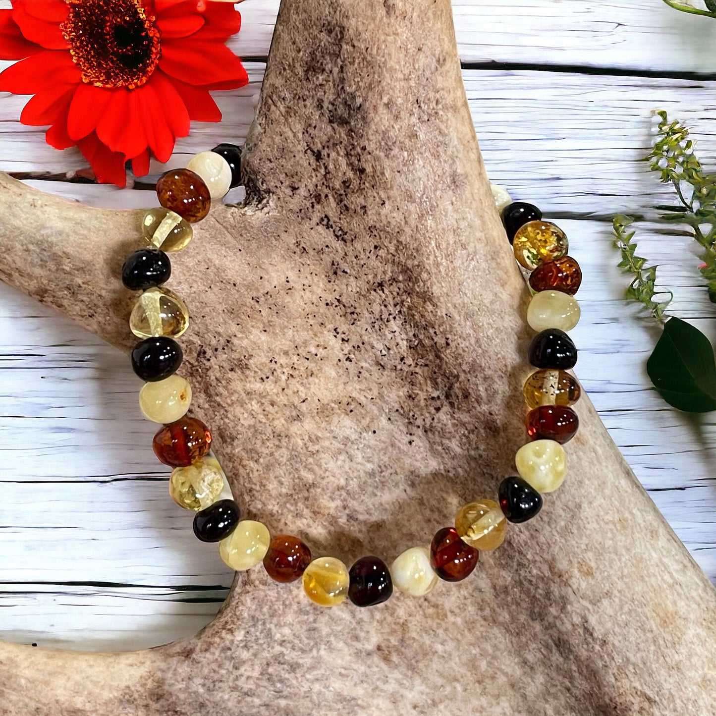Amber Multi-Stone Healing Bracelet ~ Creativity