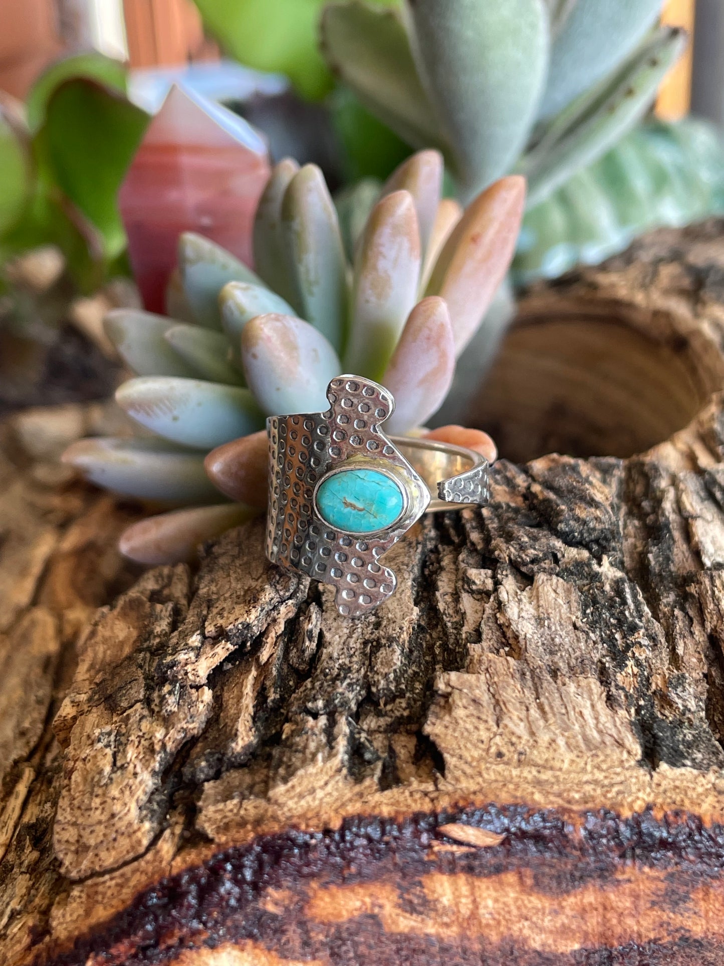 Blue Mojave Turquoise Silver Adjustable Ring