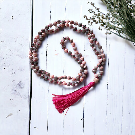 Pink Zebra Jasper ~ Mala/Prayer Beads