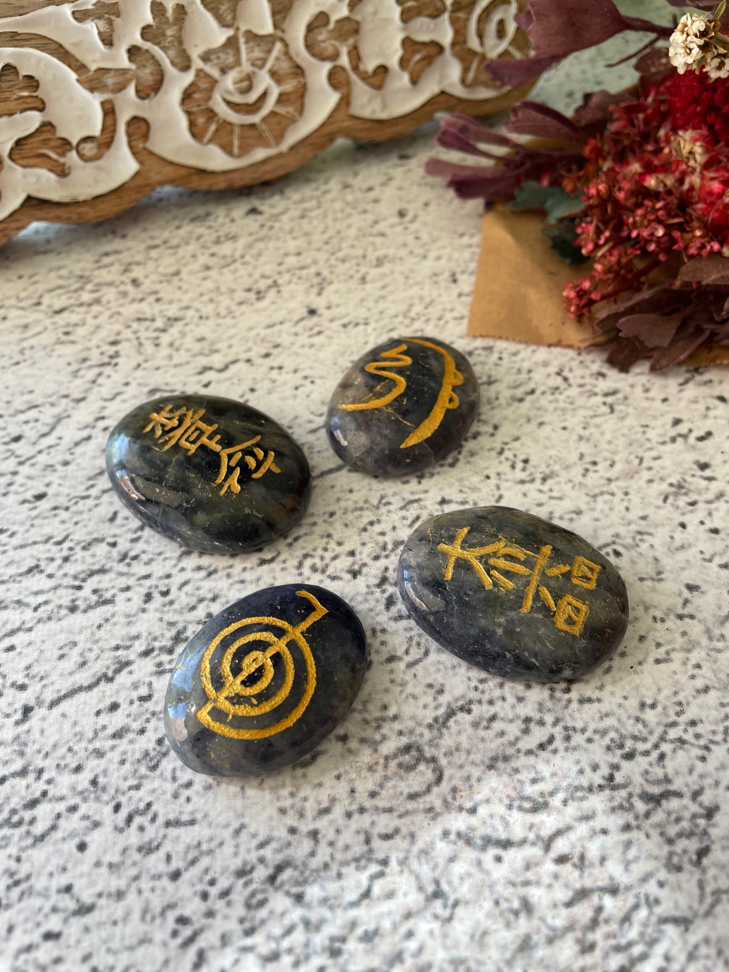 Reiki Stones set of 4  ~ Iolite