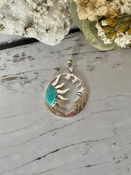 Blue Mojave Turquoise Silver Pendant