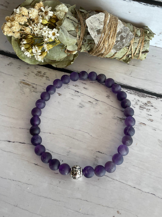 Frosted Amethyst Healing Anklet ~ Tranquility