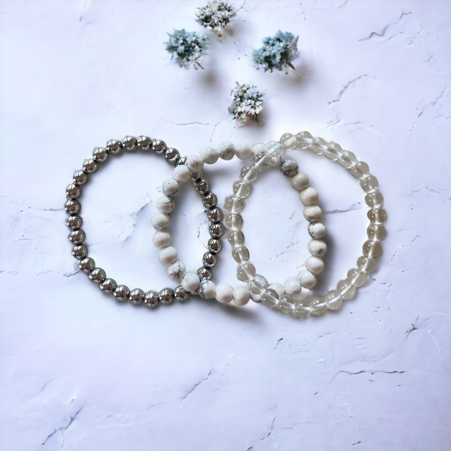 COLLECTION Trio ~ WHITE LIGHT Healing Bracelets Set of 3©️