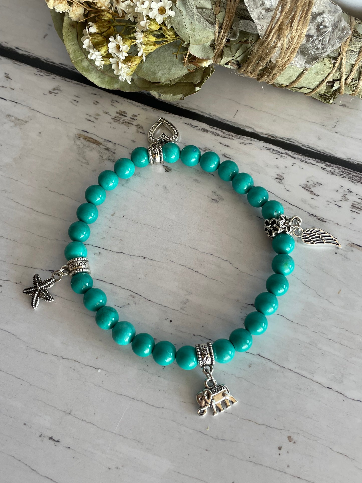 Stabilised Turquoise Healing Anklet ~ Ambition