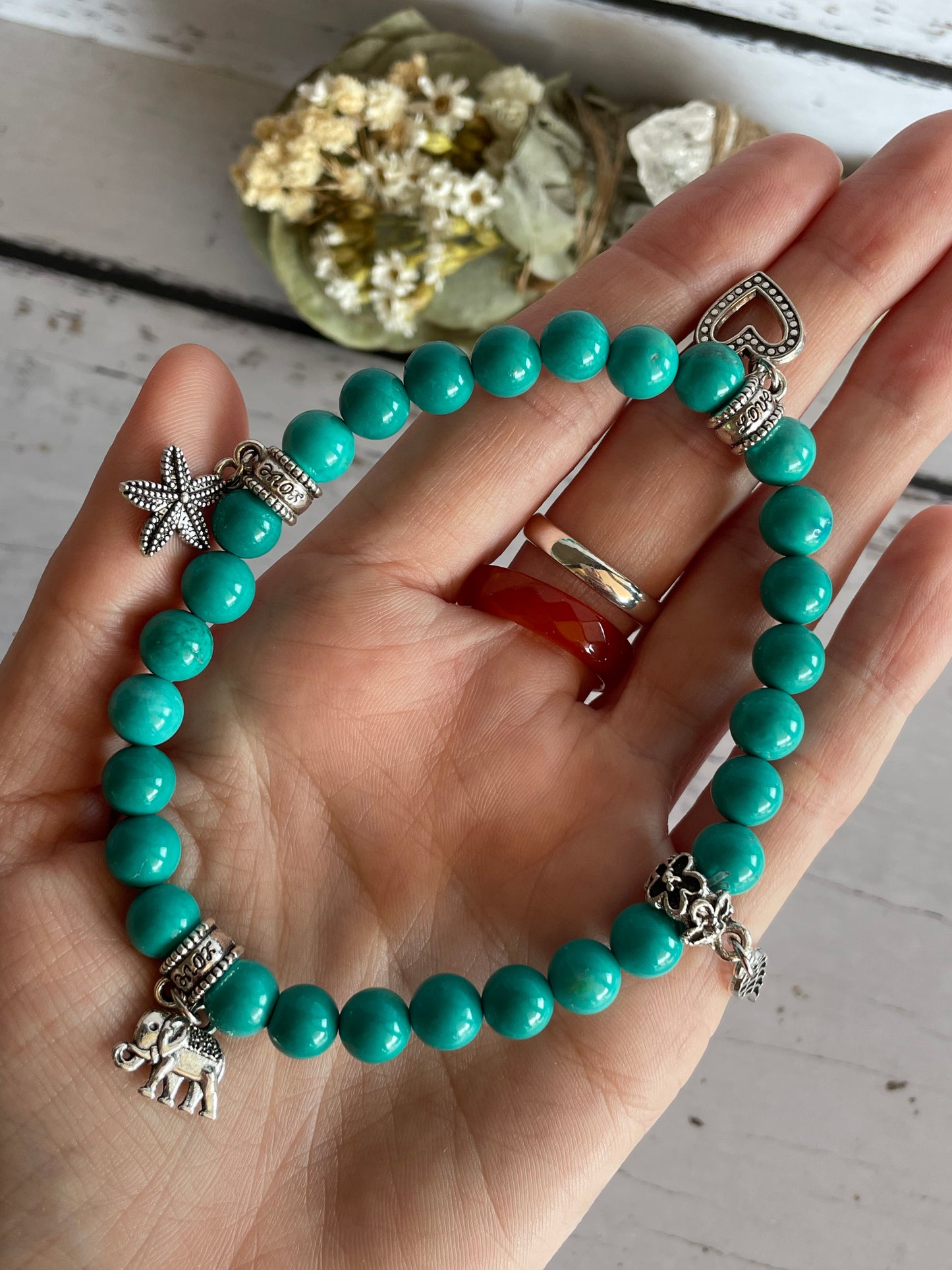 Stabilised Turquoise Healing Anklet ~ Ambition