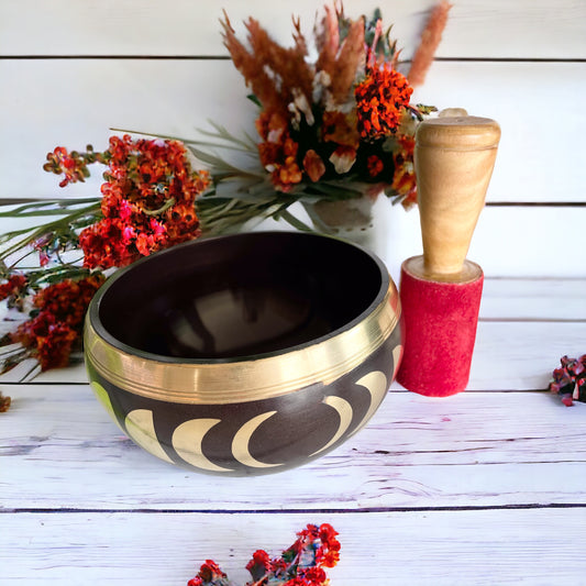 Brass Singing Bowl ~ Moon Phases