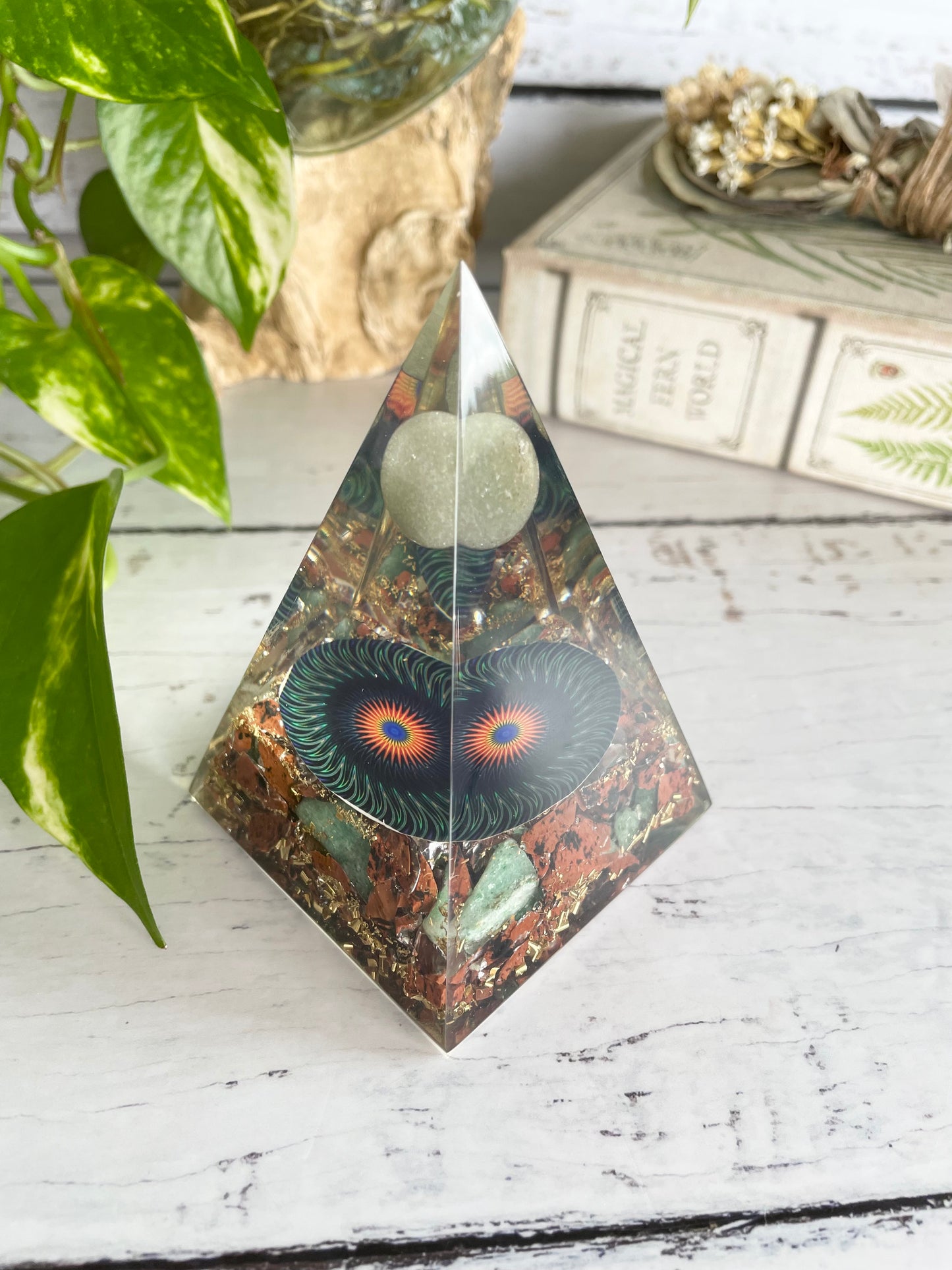 Pyramid ~ Mahogany Obsidian Orgone with Aventurine