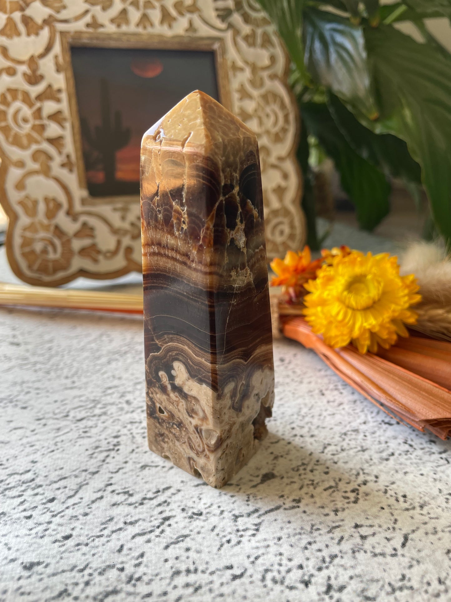 Chocolate Calcite Obelisk