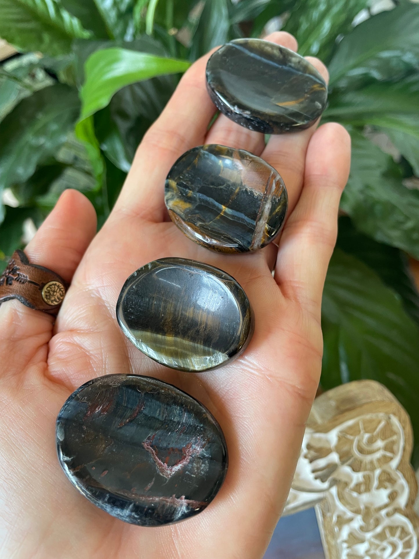 INTUITIVELY CHOSEN ~ Blue Tigers Eye Thumb/Worry Stone