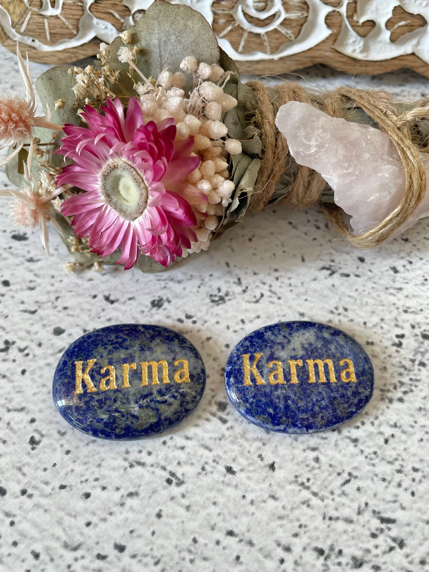 INTUITIVELY CHOSEN ~  Lapis Lazuli Thumb/Worry Stone - Karma