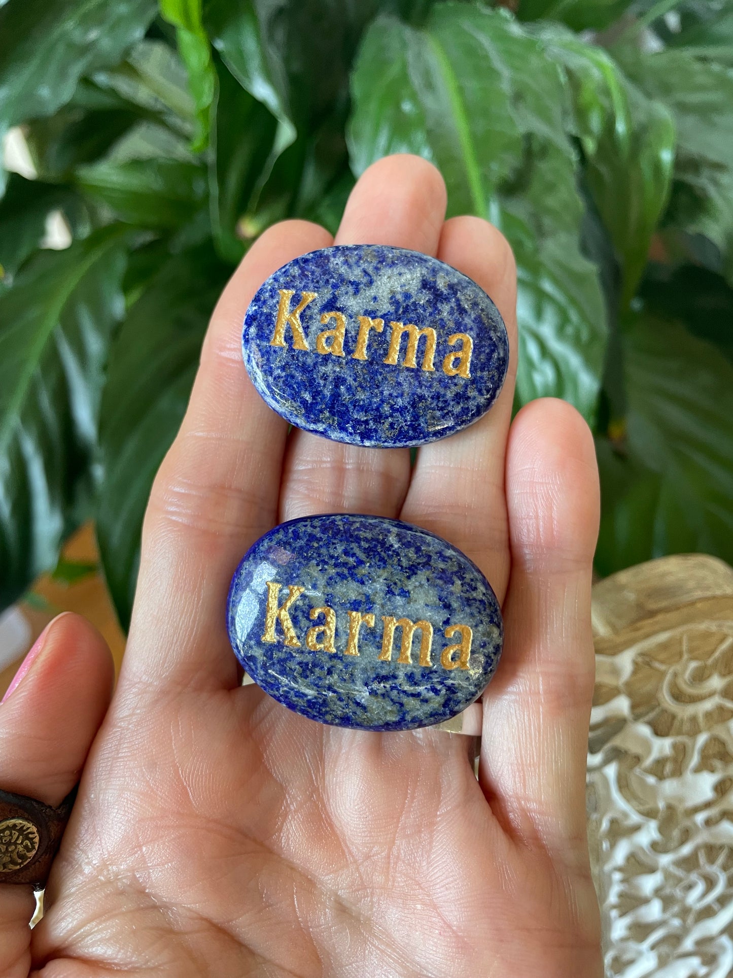 INTUITIVELY CHOSEN ~  Lapis Lazuli Thumb/Worry Stone - Karma
