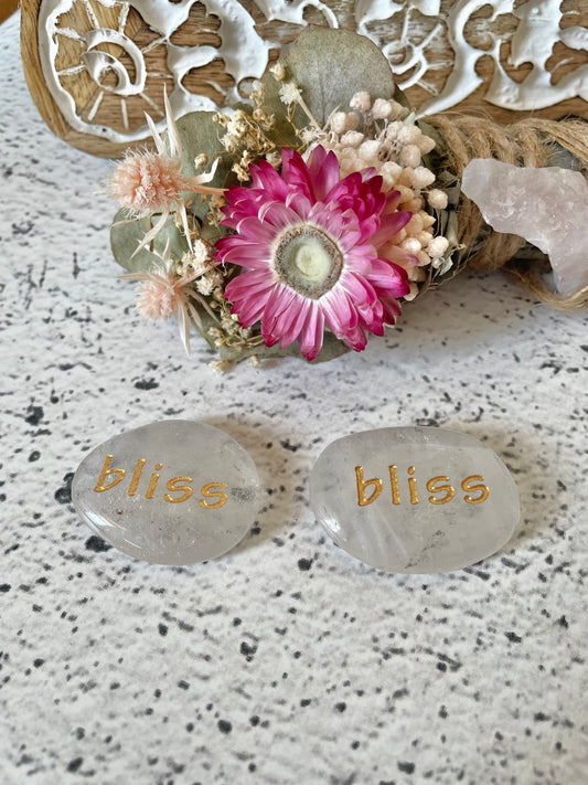 INTUITIVELY CHOSEN ~ Clear Quartz Thumb/Worry Stone - Bliss