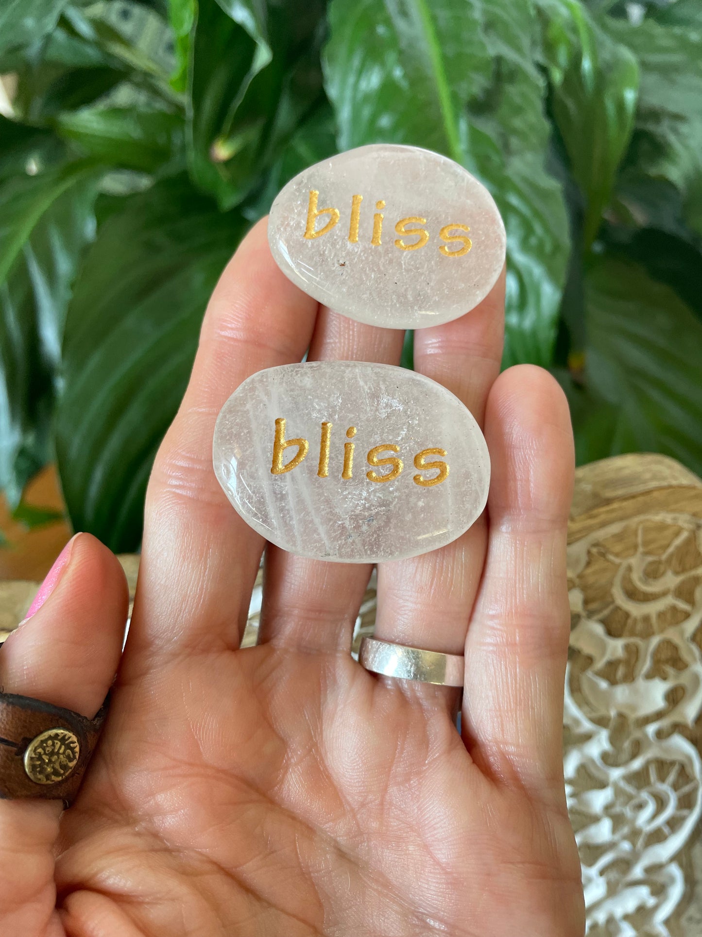 INTUITIVELY CHOSEN ~ Clear Quartz Thumb/Worry Stone - Bliss