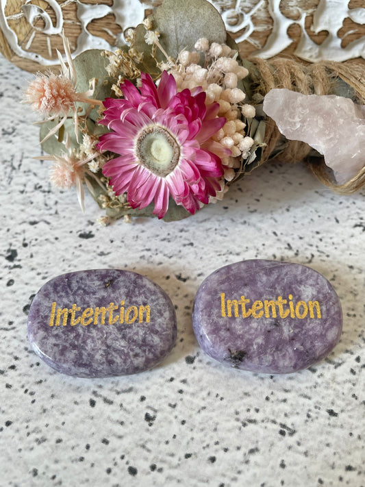 INTUITIVELY CHOSEN ~ Lepidolite Thumb/Worry Stone - Intention
