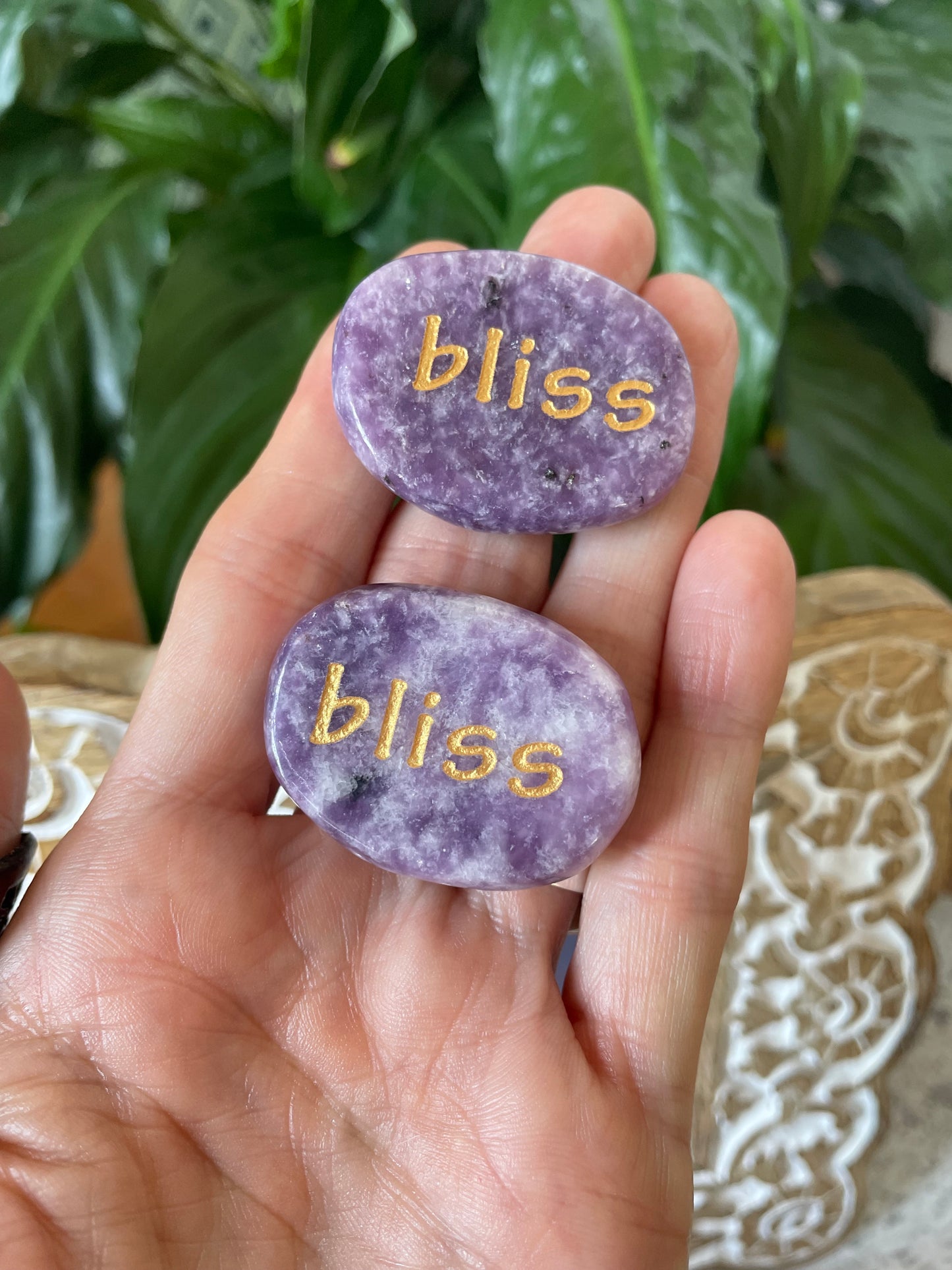 INTUITIVELY CHOSEN ~ Lepidolite Thumb/Worry Stone - Bliss
