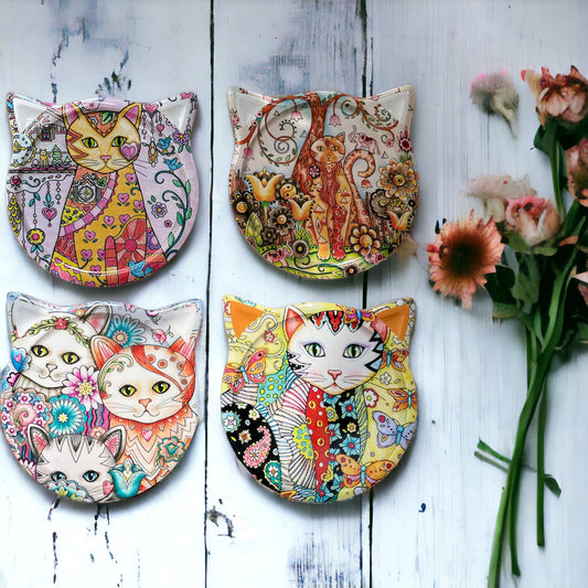 Set Of 4 Coasters ~ Kitty Art