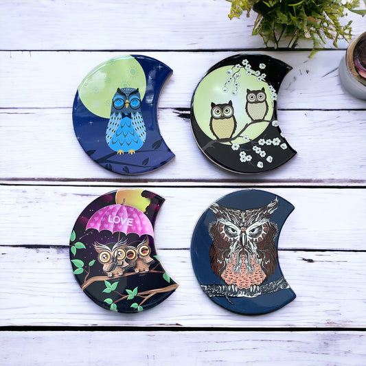 Set Of 4 Coasters ~ Totem Owl