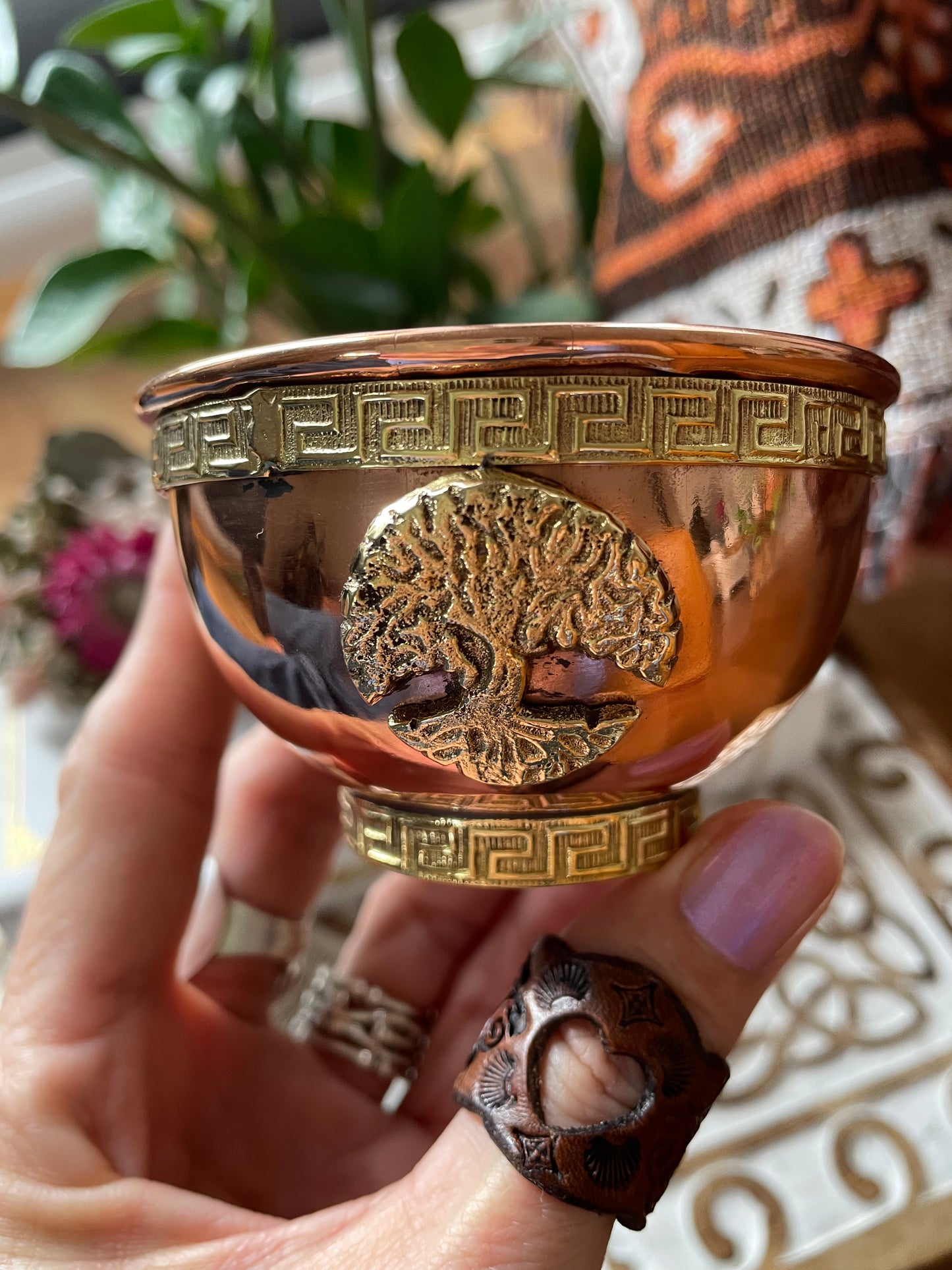 Copper Offering Blessing Bowl ~ Tree of Life