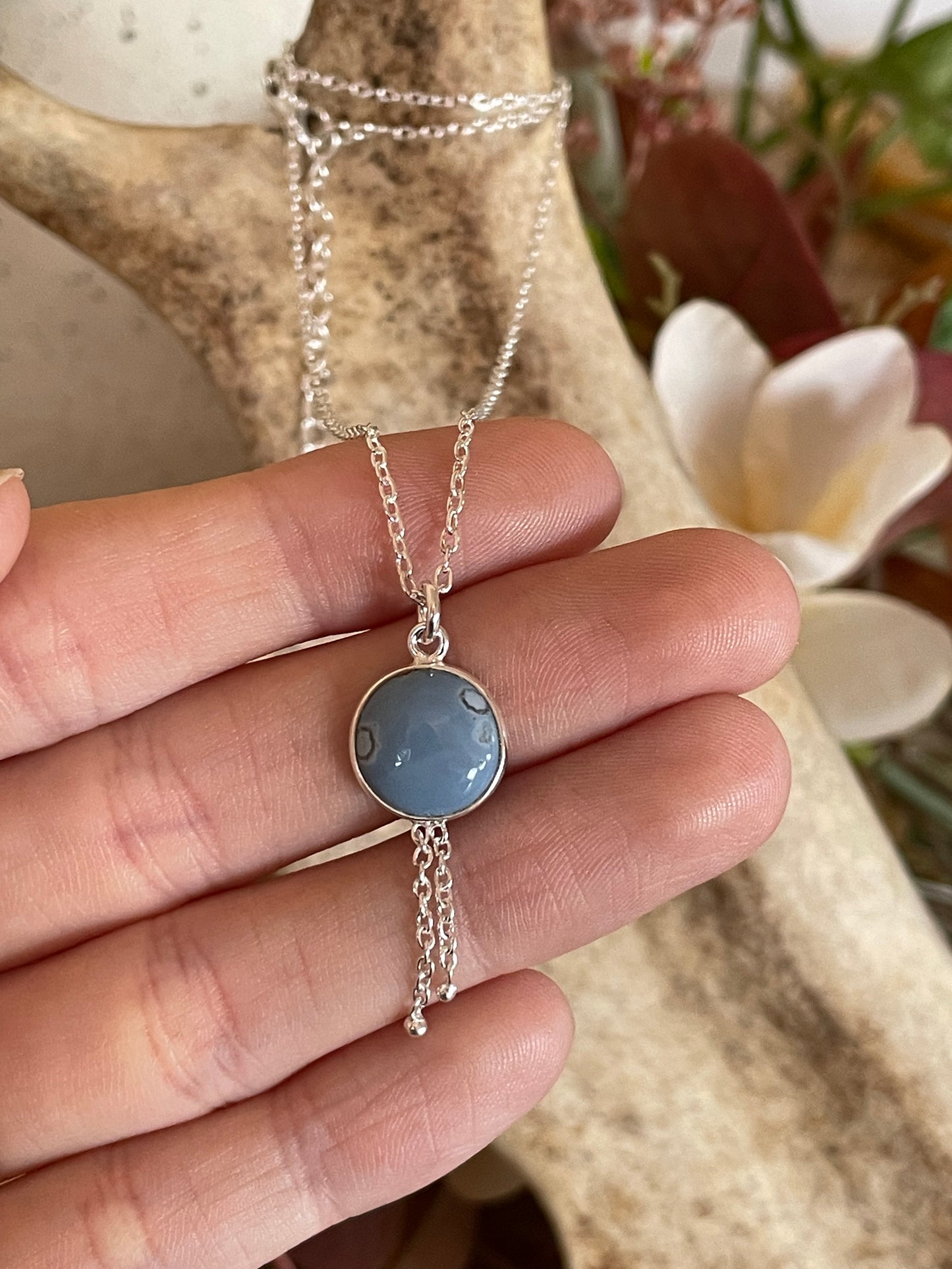 Blue Owyhee Opal Serenity ~ Silver Necklace